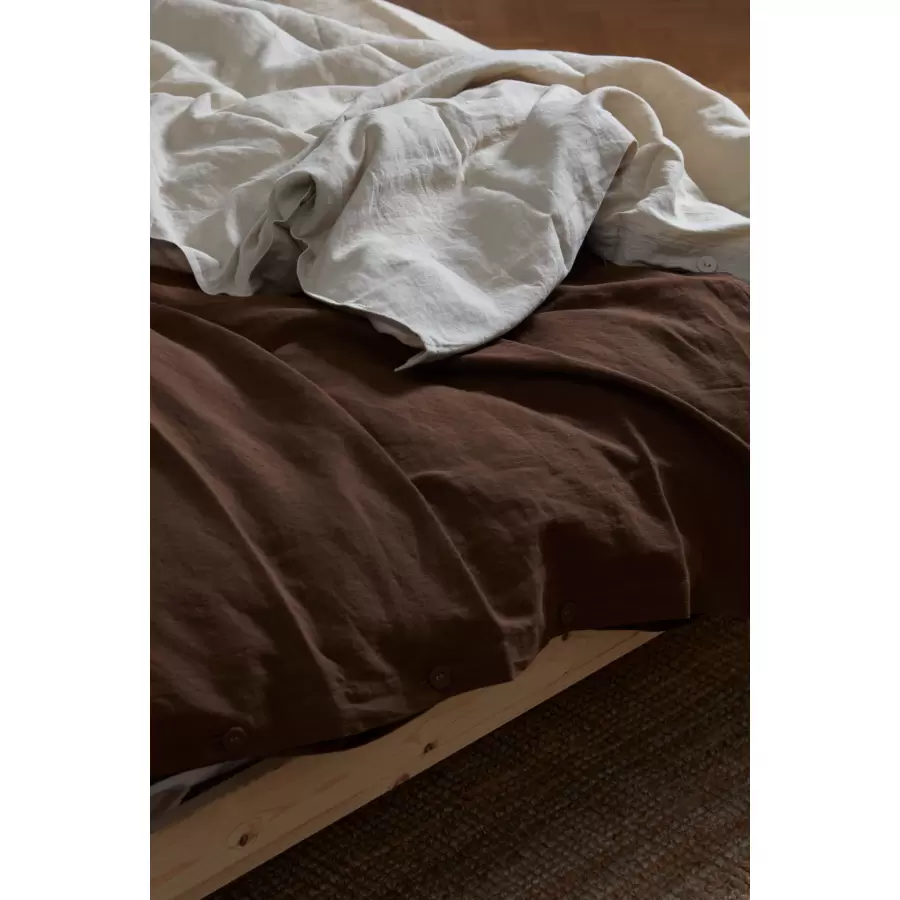 Dawn Designs - Dynebetræk Hør/Bomuld, Chocolate 140*200