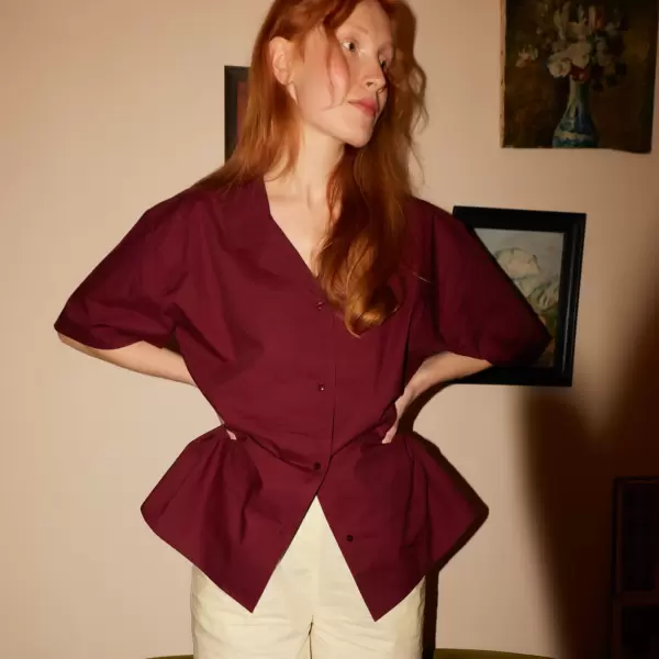 Bongusta - Sahej Kortærmet Skjorte, Wine