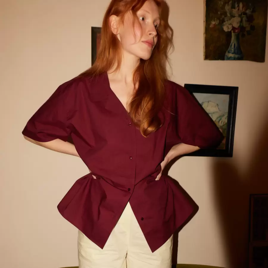 Bongusta - Sahej Kortærmet Skjorte, Wine