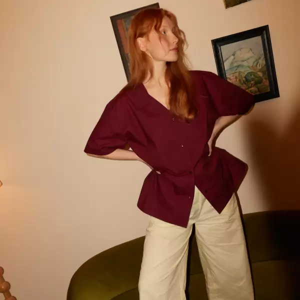 Bongusta - Sahej, Short Sleeve Shirt, wine Bongusta - Sahej, Short Sleeve Shirt, wine