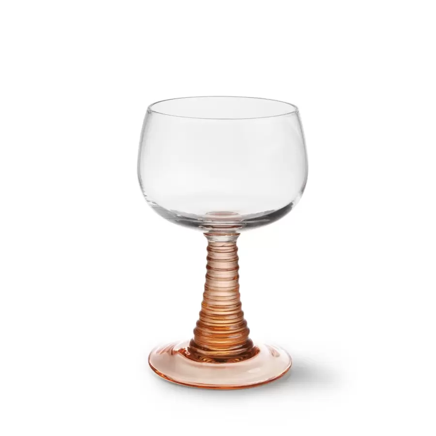 HK living - 4 i sæt Swirl vinglas high, nude