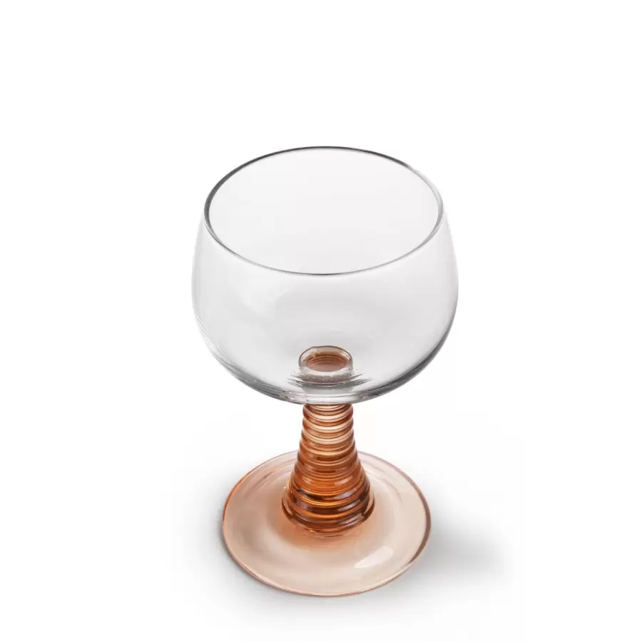 HK living - 4 i sæt Swirl vinglas high, nude