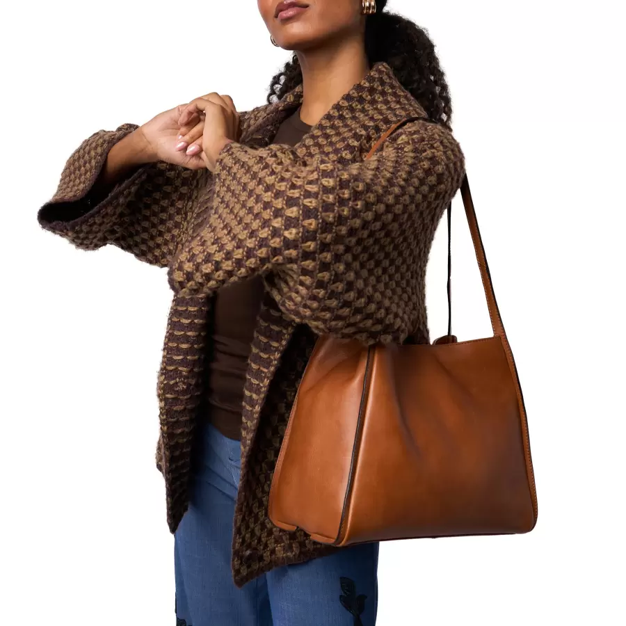 REDESIGNED - Skuldertaske Nino, Tan