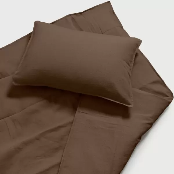 Dawn Designs - Sengesæt Hør/Bomuld, Chocolate 140*200/60*63