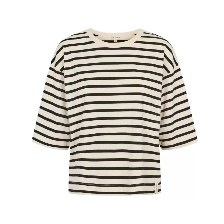 esmé studios - Signe Boxy T-shirt  Stripe GOTS, Color: 310 Pristine Stripe
