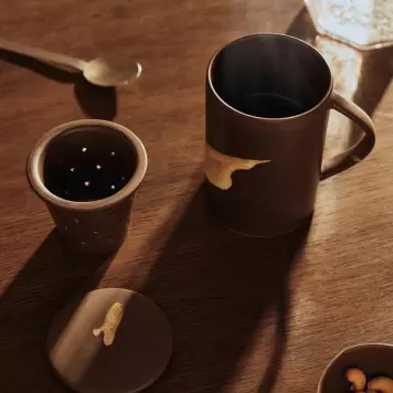 Ferm Living - Koyo Tekrus med Te-si, Dark Brown/Buff