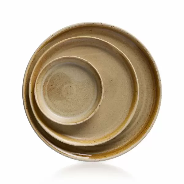 Vangs Keramiske Værksted - Hånddrejet Kagetallerken, guldkaramel