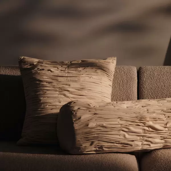Ferm Living - Falda Smocksyet Pude, Undyed 50*50
