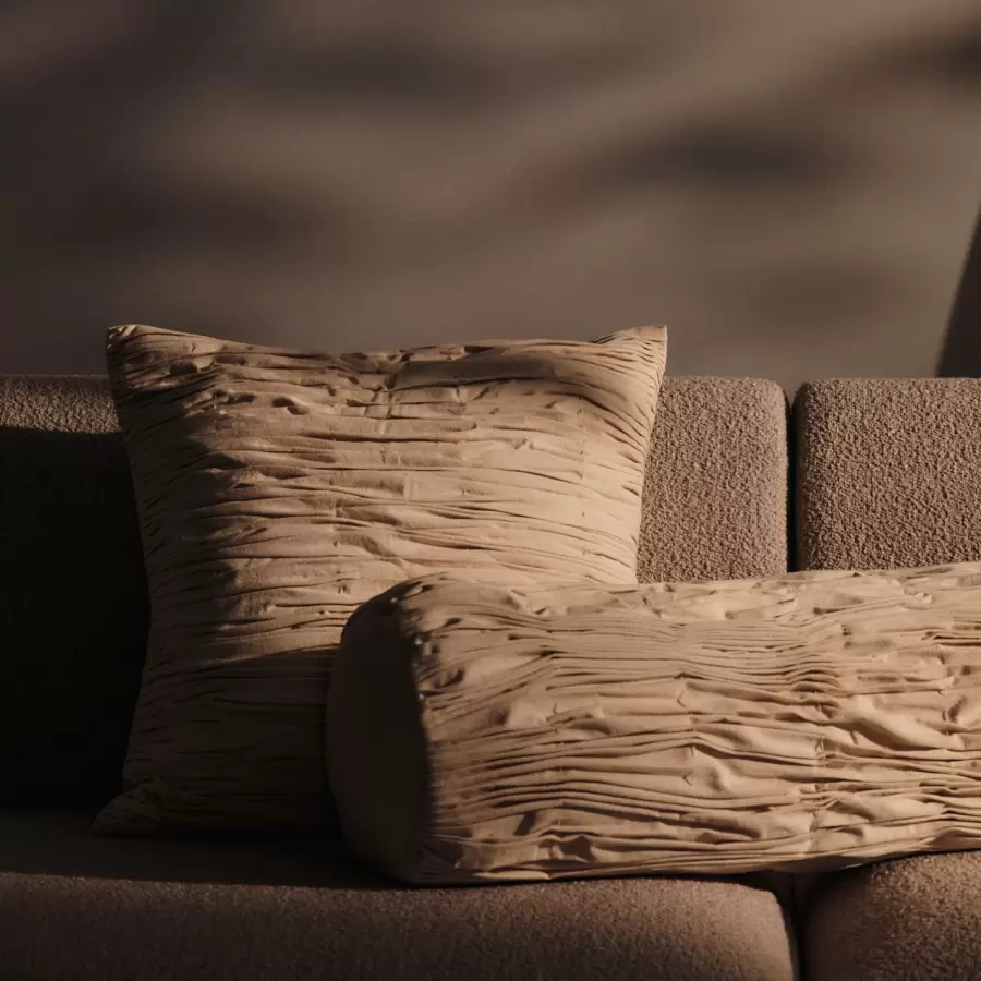 Ferm Living - Falda Smocksyet Pude, Undyed 50*50