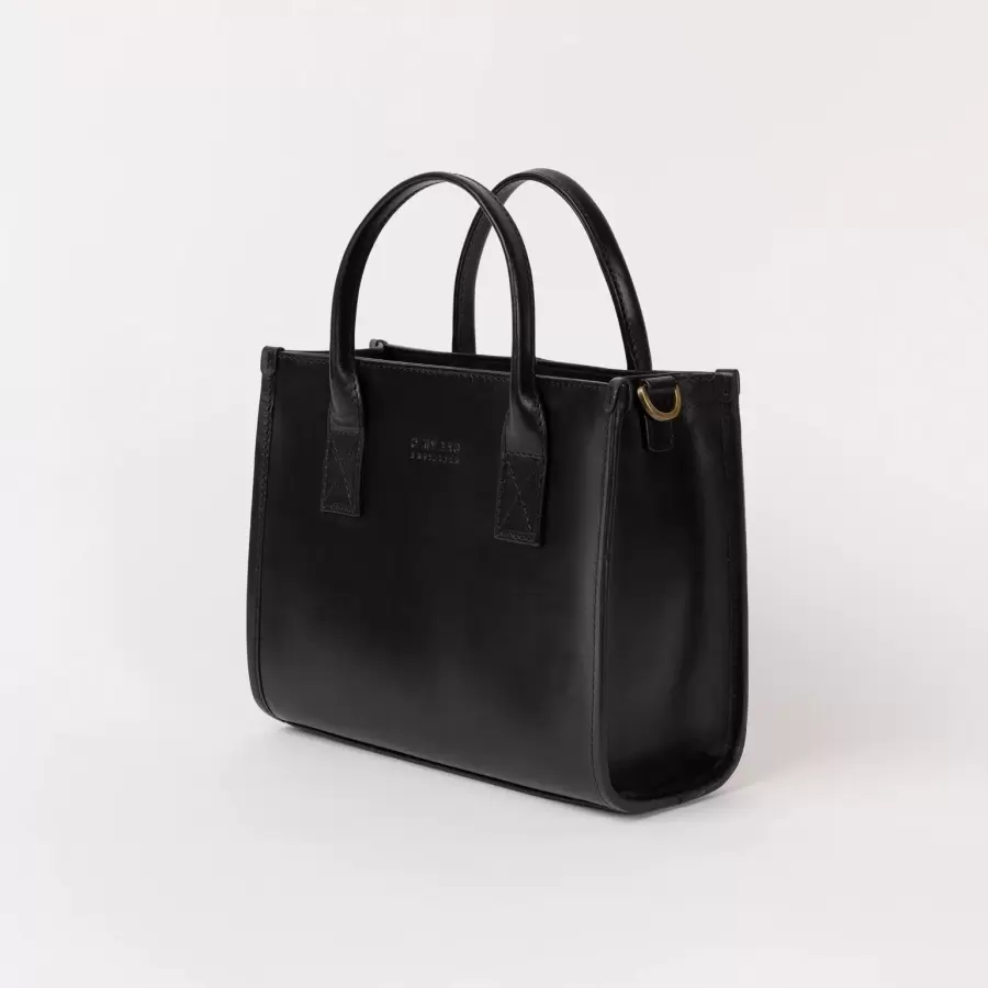 O My Bag - Jackie Midi, Black + Leather Strap