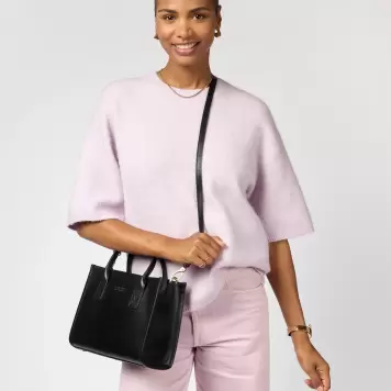 O My Bag - Jackie Midi, Black + Leather Strap