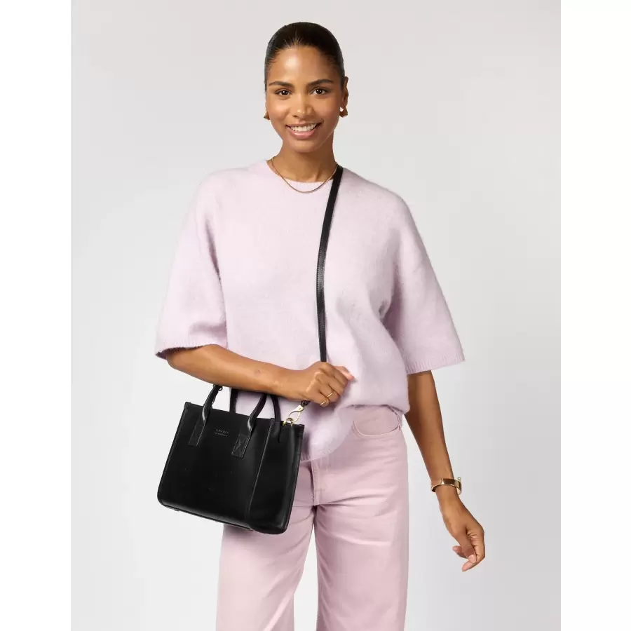 O My Bag - Jackie Midi, Black + Leather Strap