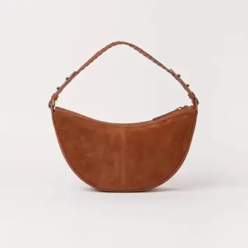 O My Bag - Leo Midi Shoulder Strap, Cognac Suède
