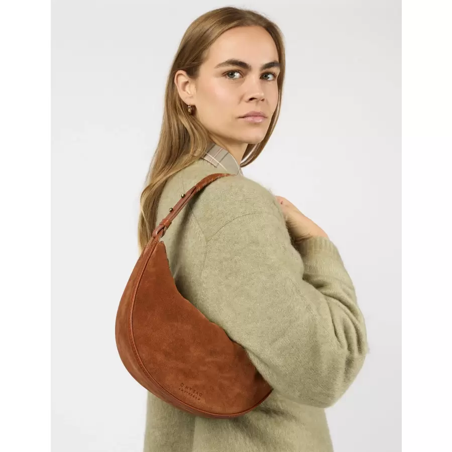 O My Bag - Leo Midi Shoulder Strap - Cognac Suède