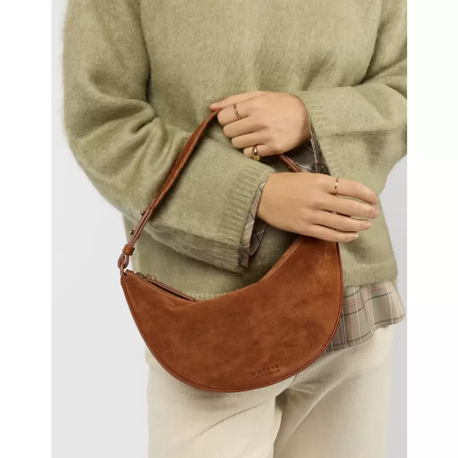 O My Bag - Leo Midi Shoulder Strap - Cognac Suède