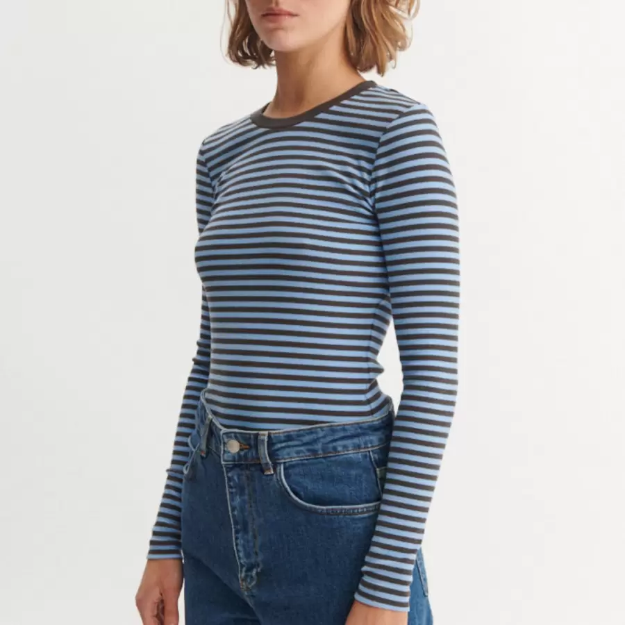 Basic Apparel - Ludmilla LS Tee, Frozen Fjord