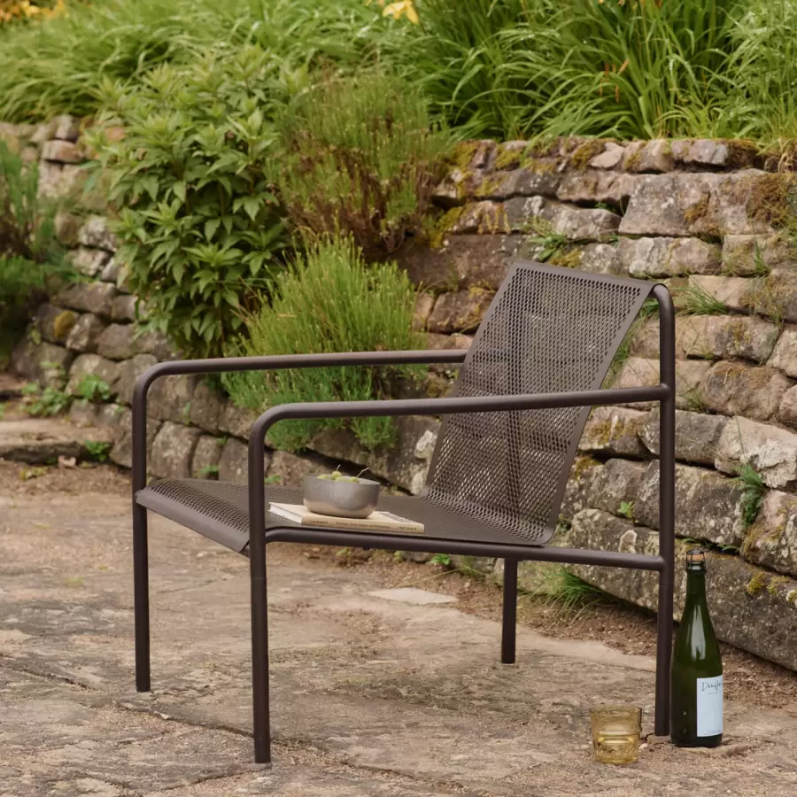 ferm LIVING - Dapple Lounge Chair with  Arms - Dark Chocolate