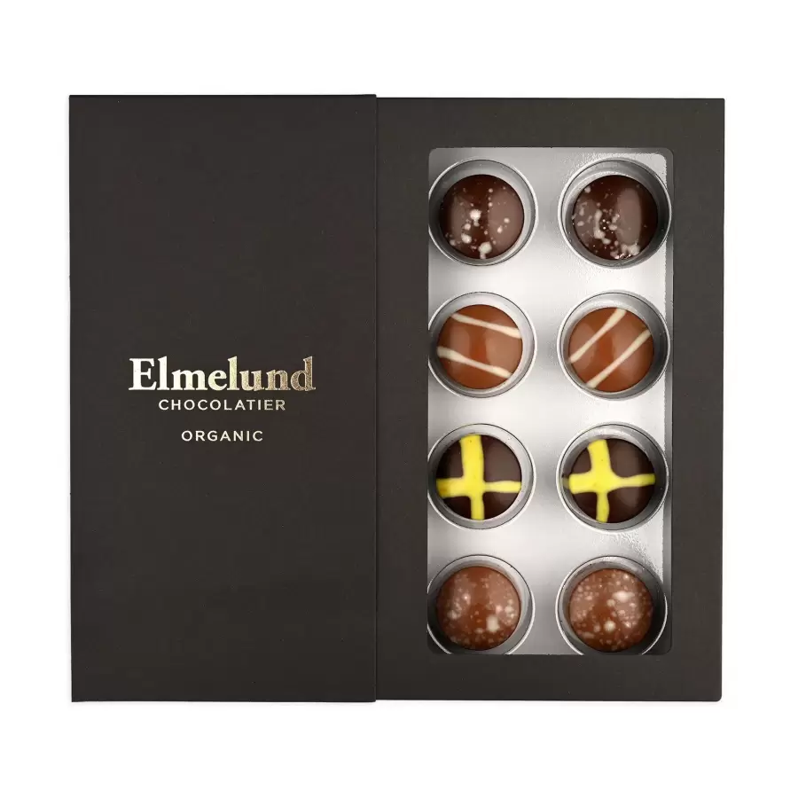 Elmelund - 16 stk. Fyldte Chokolader ØKO