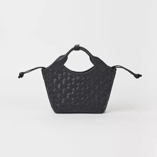 O My Bag - Mara Mini - Black Woven Classic Leather