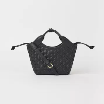 O My Bag - Mara Mini Woven Classic Leather, Black