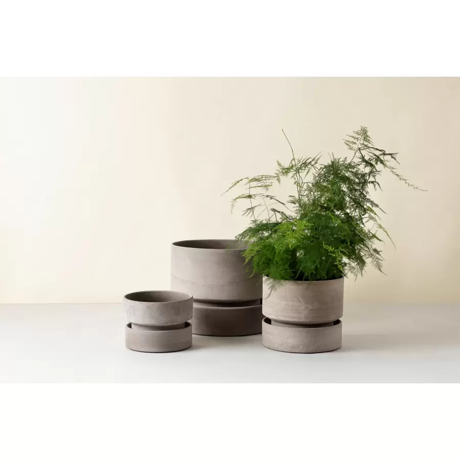 Bergs Potter - Kommer snart - Ø:40 Krukke The Hoff, Uglaseret Grå - Hent selv