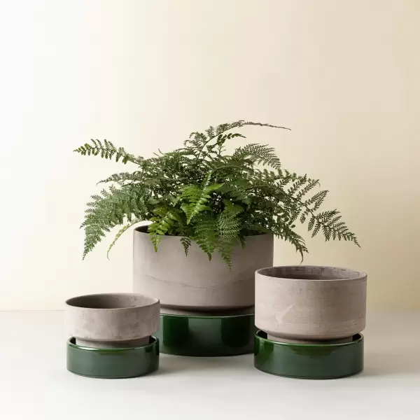 Bergs Potter - Kommer snart - Ø:40 Sæt The Hoff, Rå Grå og Grøn glaseret - Hent selv