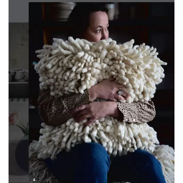 Creative Souls - Pudebetræk Shaggy, Fluff Natur 50*50 (Vælg inderpude 60*60)