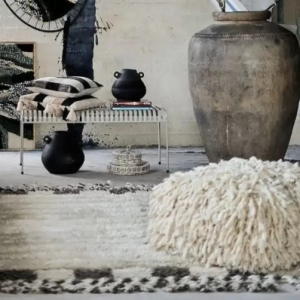 Creative Souls - Puf Shaggy, Natur Ø:60*30 Creative Souls - Puf Shaggy, Natur Ø:60*30