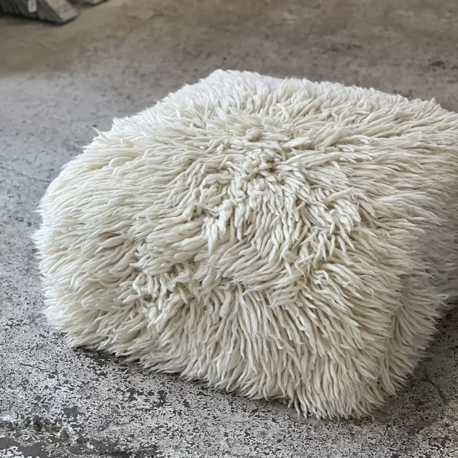 Creative Souls - Puf Shaggy, Natur Ø:60*30