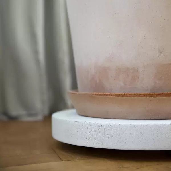 Bergs Potter - Ø:25 Plantetrolley Rolling Stone, Hvid Terrazzo - Hent selv