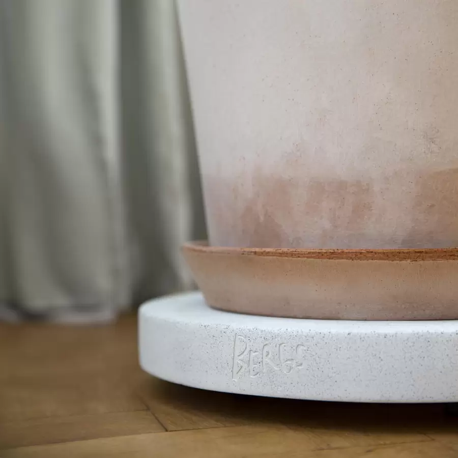 Bergs Potter - Ø:25 Plantetrolley Rolling Stone, Terrazzo Hvid  