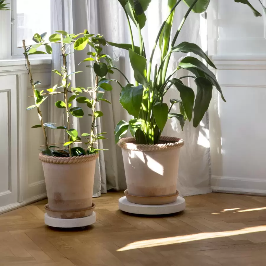 Bergs Potter - Ø:25 Plantetrolley Rolling Stone, Hvid Terrazzo - Hent selv