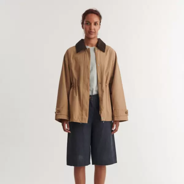 Basic Apparel - Lin Jakke, Sepia Tint