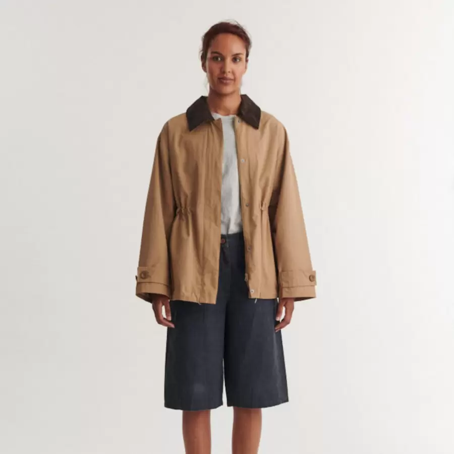 Basic Apparel - Lin Jakke, Sepia Tint