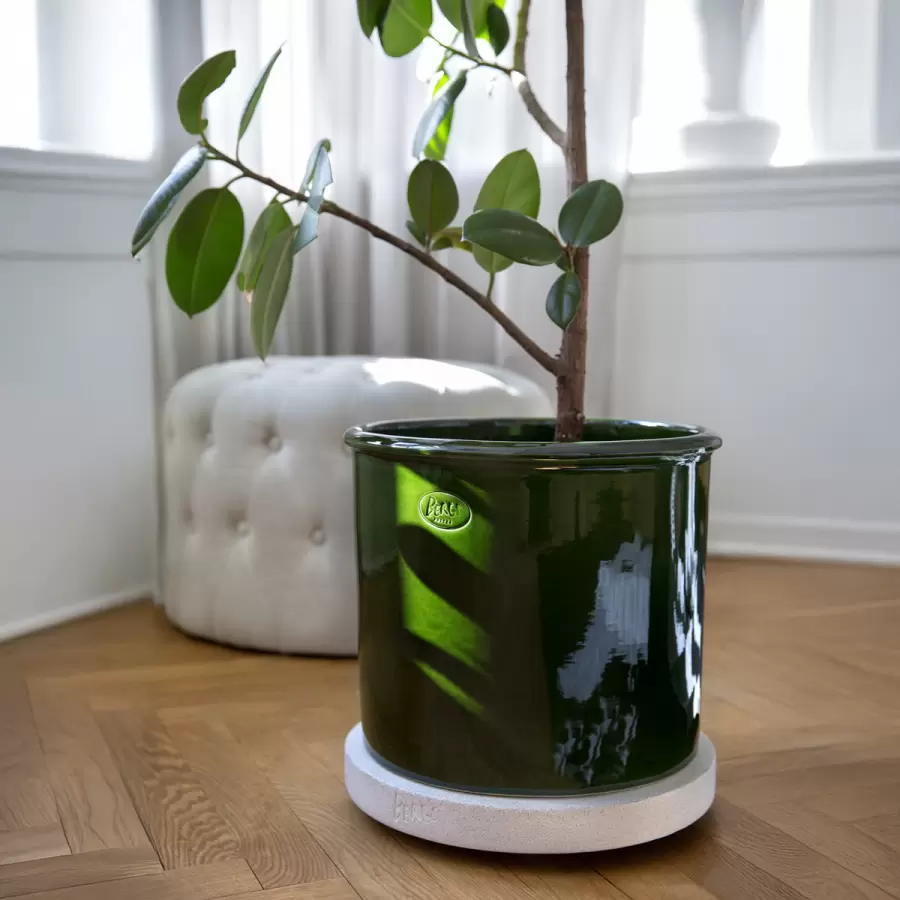 Bergs Potter - Ø:40 Urtepotteskjuler Modena Glaseret, Emerald Green - Hent selv
