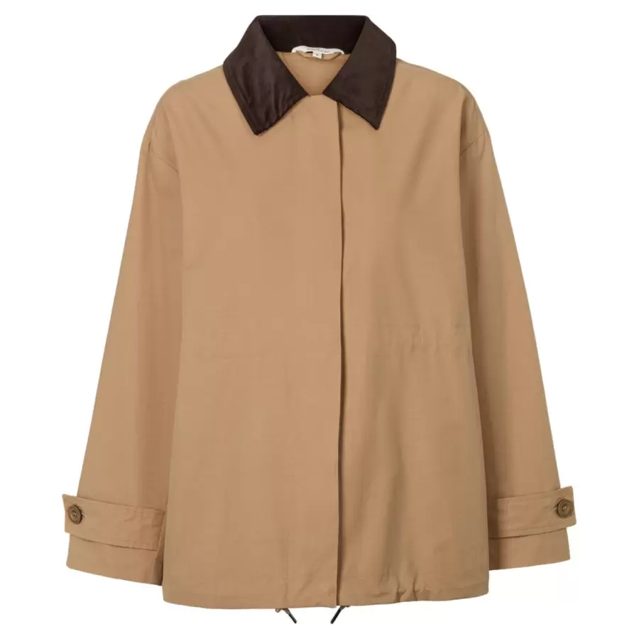 Basic Apparel - Lin Jakke, Sepia Tint