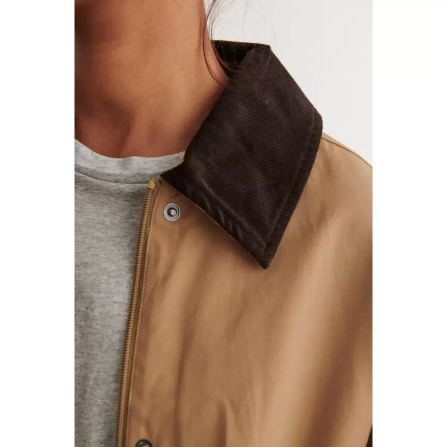 Basic Apparel - Lin Jakke, Sepia Tint