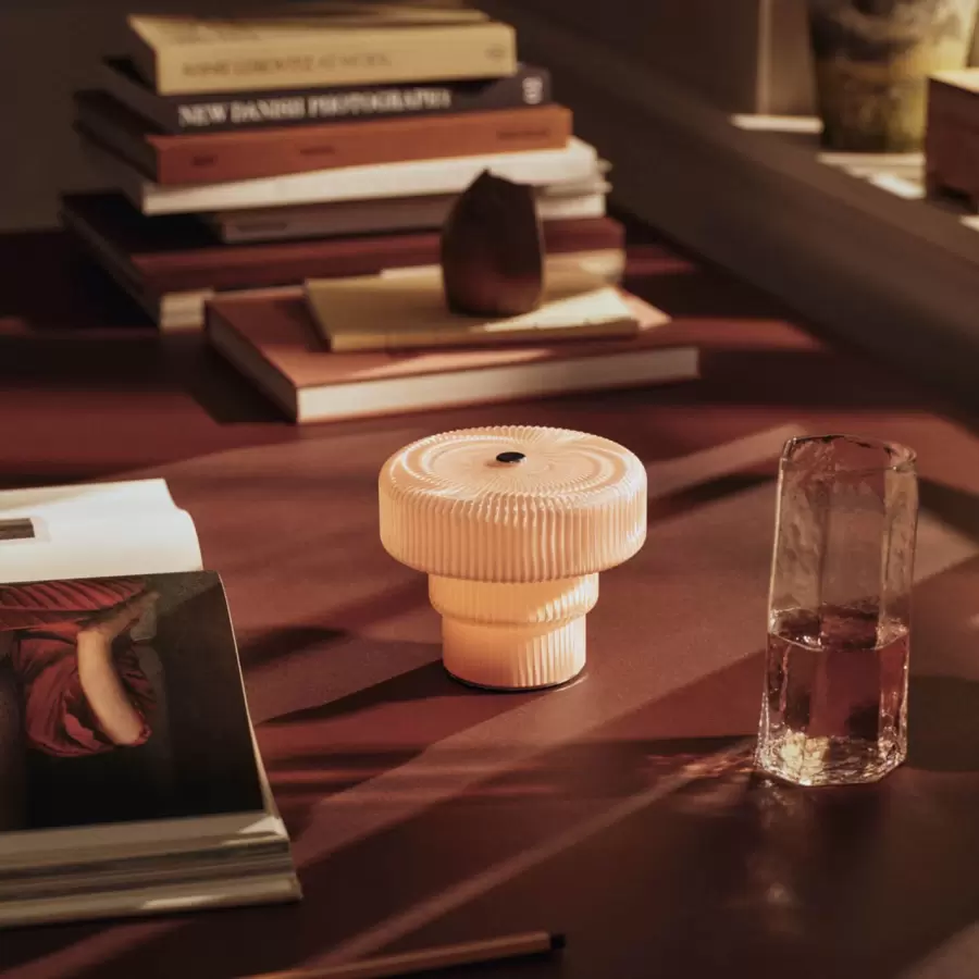 Ferm Living - Ripple Transportabel Lampe, Soft Rose