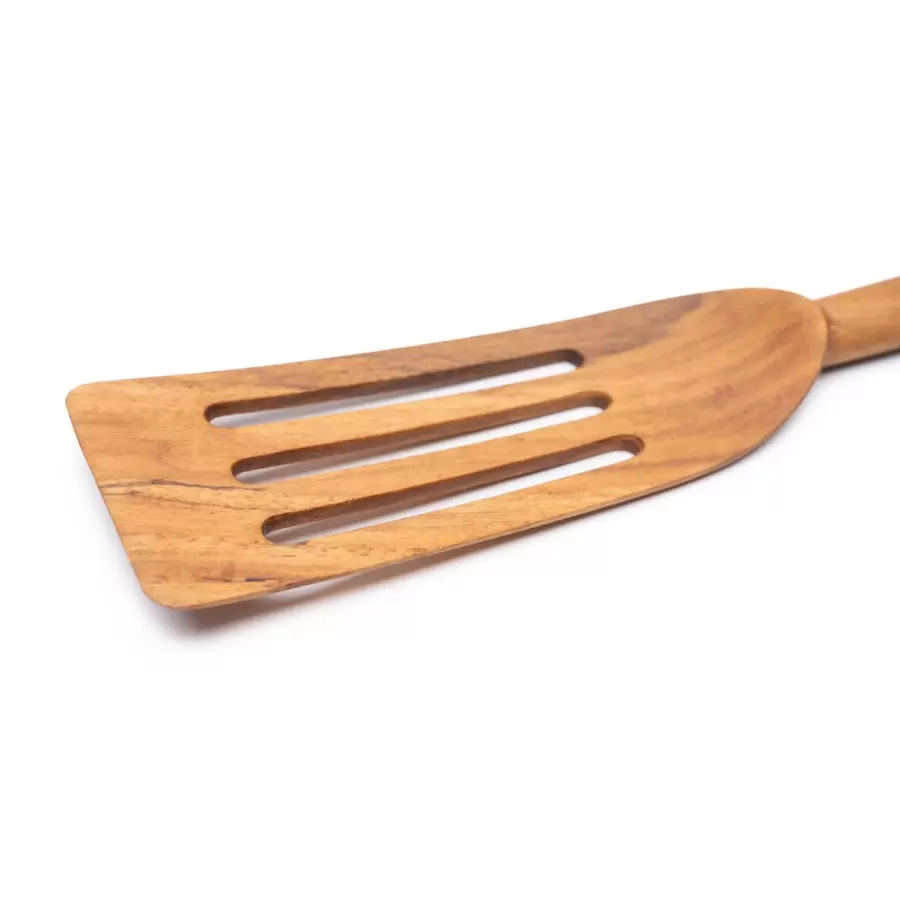 Kampmann - Spatel med huller Smal, Teak L:31