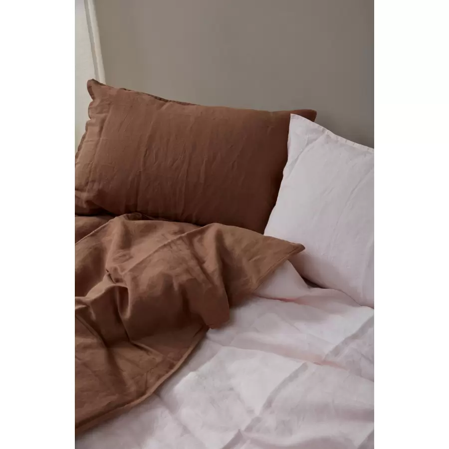 Dawn Designs - Sengesæt Hør/Bomuld, Mocha Brown 140*200/60*63