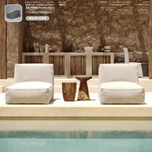 Trois Pommes Home - The Sunbed sæt, 2 solstole inkl. 2 covers