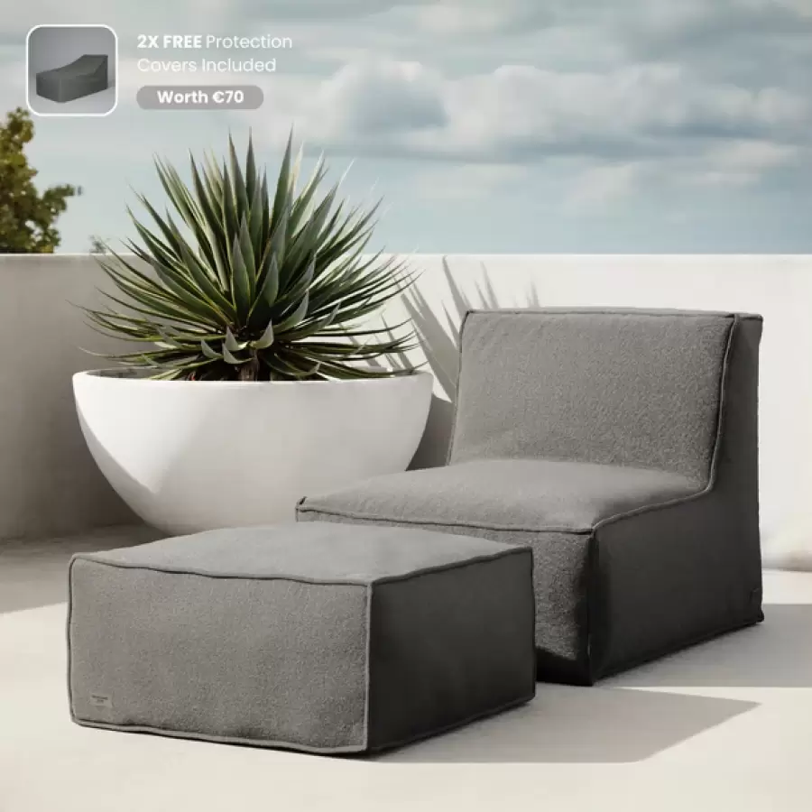 Trois Pommes Home - The Sun Spot, lounge stol og lounge puf i sæt