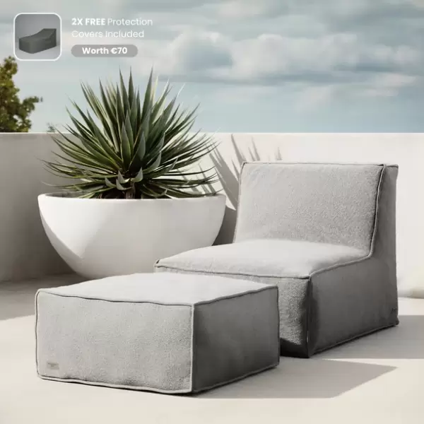 Trois Pommes Home - The Sun Spot, lounge stol og lounge puf i sæt