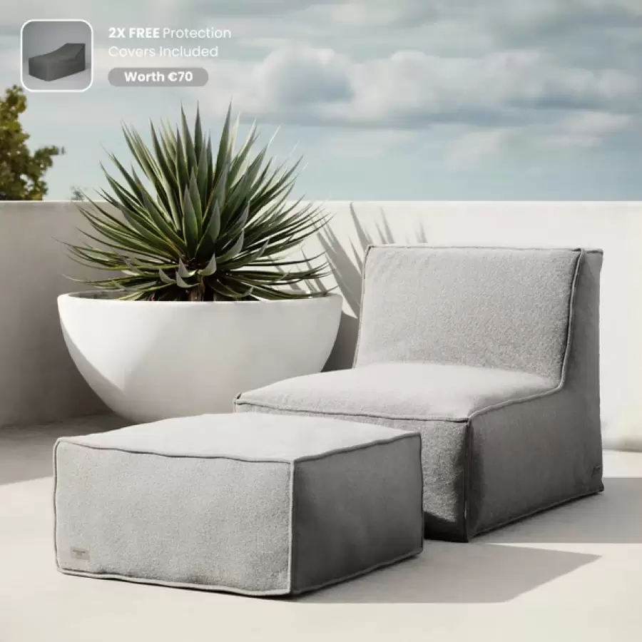 Trois Pommes Home - The Sun Spot, lounge stol og lounge puf i sæt