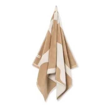Ferm Living - Håndklæde Ebb, Sand/Off-White 50*100 Ferm Living - Håndklæde Ebb, Sand/Off-White 50*100
