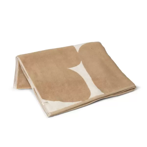 Ferm Living - Badehåndklæde Ebb, Sand/Off-White 70*140