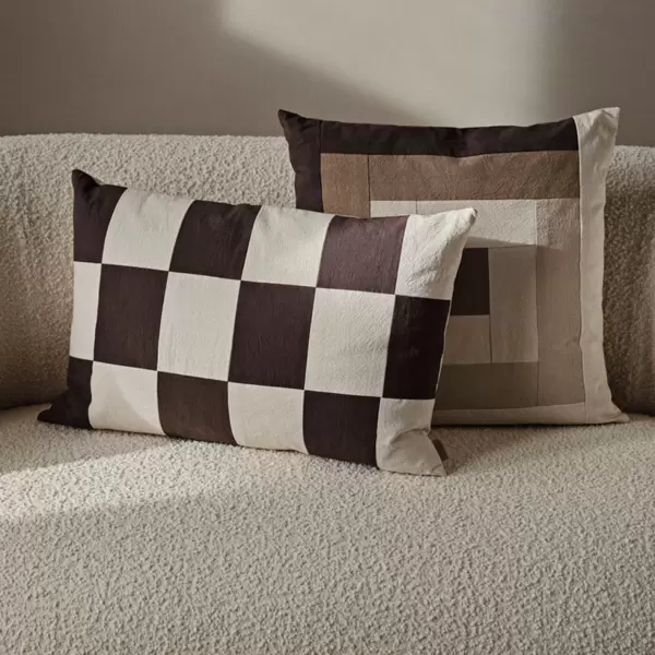 Ferm Living - Pude Fold Patchwork, Coffee/Undye 40*60