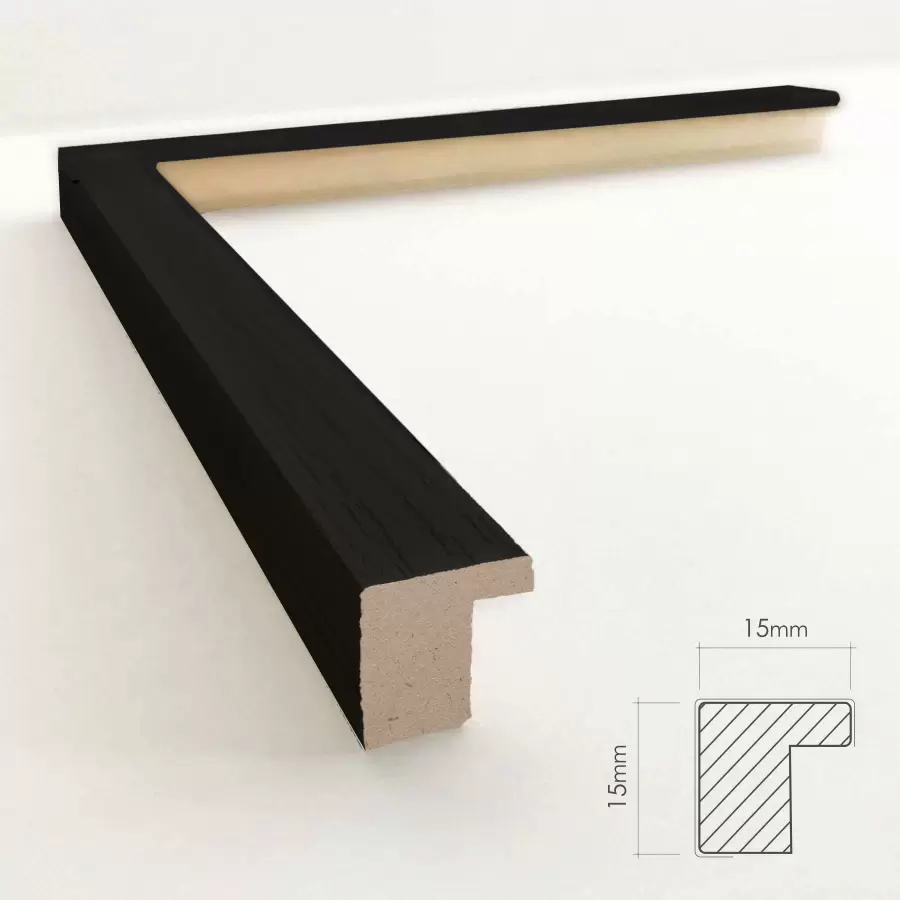 INCADO - Ramme A3 Slim Sort Træstruktur FSC