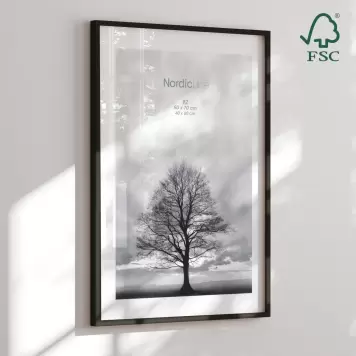 INCADO - Ramme A3 Slim Sort Træstruktur FSC