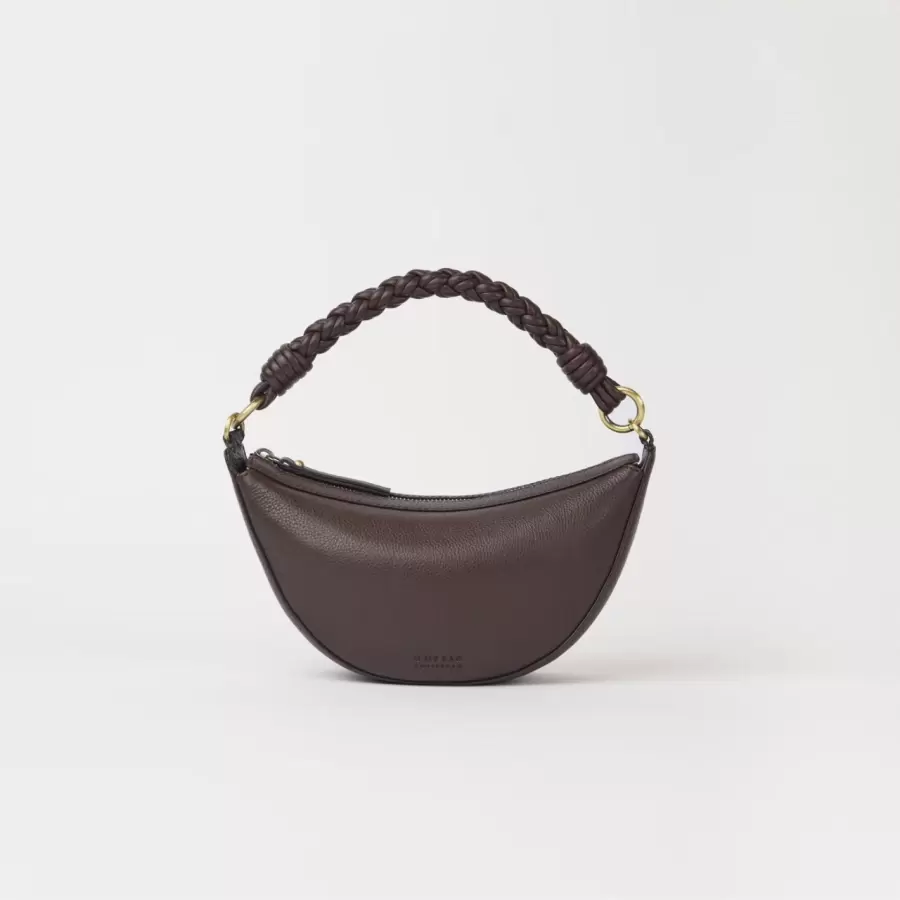 O My Bag - Leo Mini Twisted Handle, Chocolate Soft Grain